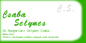 csaba selymes business card